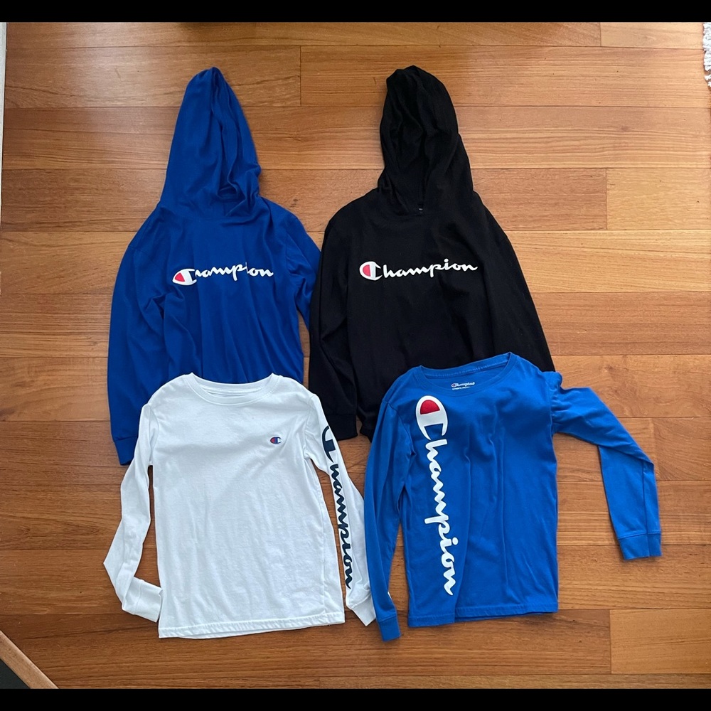 4 boys champion long sleeve t shirts